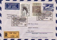 3.-- Schilling Flugpost GS 1966 Reko Wien Flug nach Tel Aviv